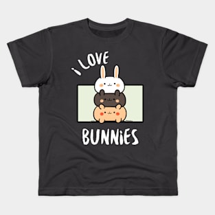 Stacked Bunnies Love Kids T-Shirt